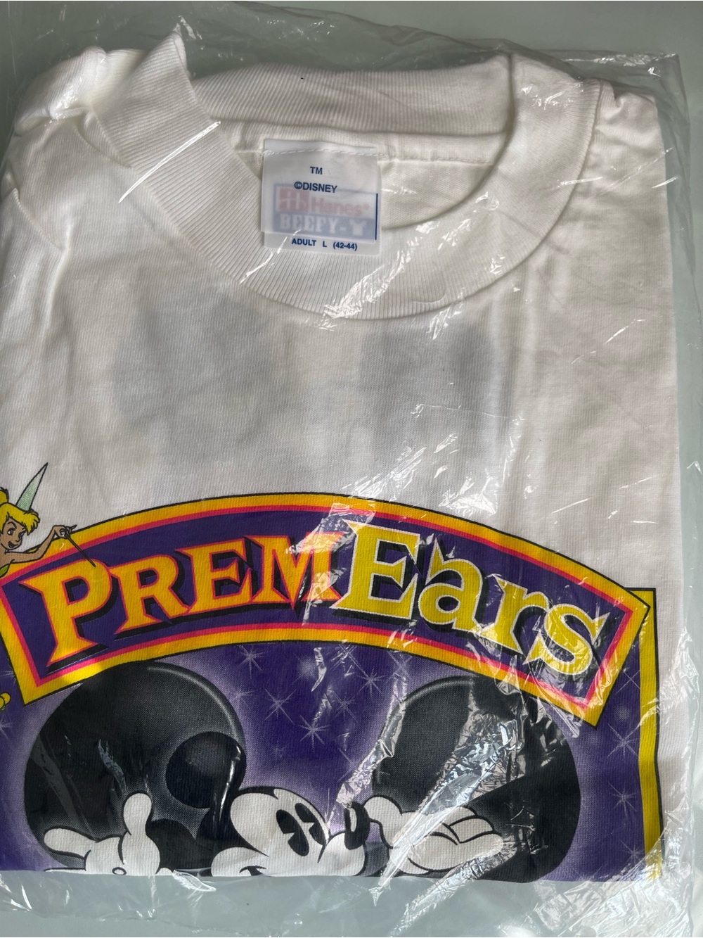 Hanes White Kids Tee with Purple, Yellow and Black Prem Ears Graphic